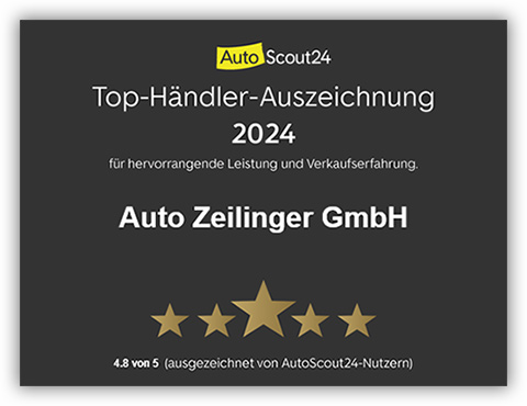 Auszeichnung von AutoScout24 für Auto Zeilinger